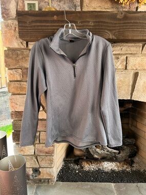 Women’s Kerrits Riding Top Gray Quarter-Zip Pullover Size L